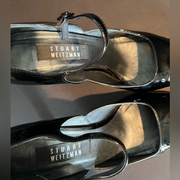 VINTAGE Stuart Weitzman Black Patent Leather Heels - Picture 5 of 9